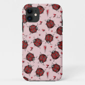 Niedlich Pink Ladybug Hearts Liebe Bug Illustratio Case-Mate iPhone Hülle (Rückseite)