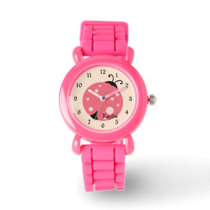 Niedlich Pink Ladybug Kinder beobachten Armbanduhr