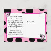 Niedlich Pink Ladybug Kinderdusche Einladung Postkarte (Rückseite)