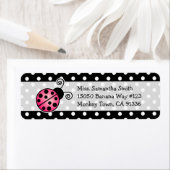 Niedlich Pink Ladybug Polka Dot Rücksendeadressen- (Insitu)