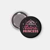 Niedlich Pink Latina Princess Crown Magnet (Vorderseite/Rückseite)