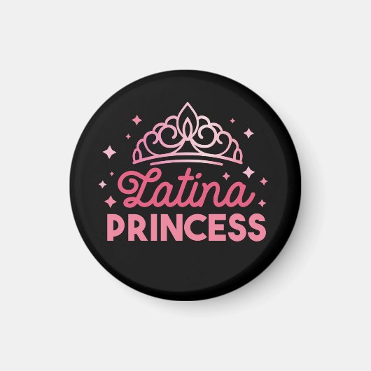Niedlich Pink Latina Princess Crown Magnet (Vorne)