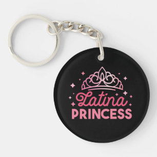 Niedlich Pink Latina Princess Crown Schlüsselanhänger