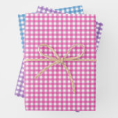 Niedlich Pink Lila Blue Gingham Pattern Geschenkpapier Set (Beispiel)