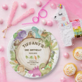 Niedlich Pink Lila Dinosaurier Jurrasic Girl Gebur Pappteller (Party)