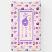 Niedlich Pink Lila Sweet One Birthday Party Banner (Vertikal)