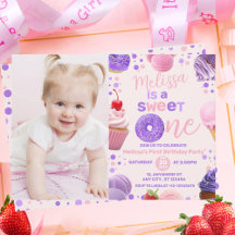 Niedlich Pink Lila Sweet One Girl's Birthday Foto