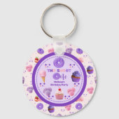 Niedlich Pink Lila Sweet One Girl's Birthday Schlüsselanhänger (Vorderseite)