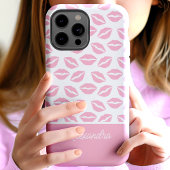 Niedlich Pink Lipstick Kisses Skriptname Case-Mate iPhone Hülle