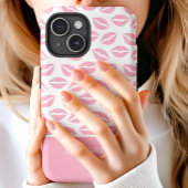 Niedlich Pink Lipstick Kisses Skriptname Case-Mate iPhone Hülle