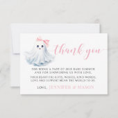 Niedlich Pink Little Boo Baby Dusche Danke Karte (Vorderseite)