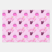 Niedlich Pink Little Boo Ghost Skull Halloween-Ges Geschenkpapier Set (Vorderseite 3)