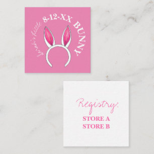 Niedlich Pink Little Bunny Rabbit Oars Babydusche Begleitkarte