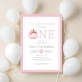 Niedlich Pink Little Pumpkin 1. Geburtstag Einladung