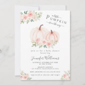Niedlich Pink Little Pumpkin Floral Baby Girl Dusc Einladung (Vorderseite)