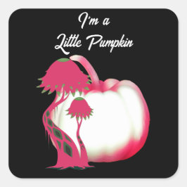 Niedlich Pink Little Pumpkin Halloween Fall Toadst Quadratischer Aufkleber