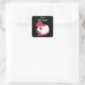 Niedlich Pink Little Pumpkin Halloween Fall Toadst Quadratischer Aufkleber (Tasche)