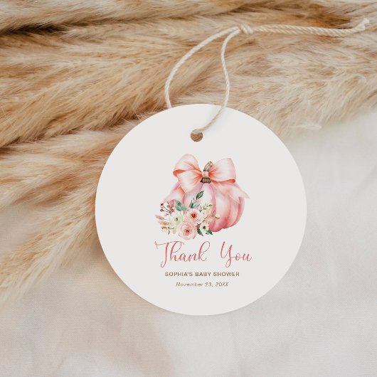 Niedlich Pink Little Pumpkins Kinderdusche Danke Geschenkanhänger