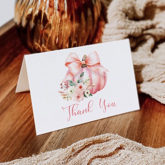 Niedlich Pink Little Pumpkins Kinderdusche Dankeskarte