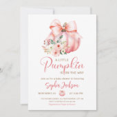 Niedlich Pink Little Pumpkins Kinderdusche Einladung (Vorderseite)