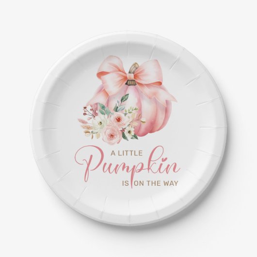 Niedlich Pink Little Pumpkins Kinderdusche Pappteller (Vorderseite)