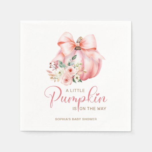 Niedlich Pink Little Pumpkins Kinderdusche Serviette (Vorderseite)
