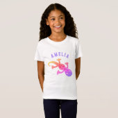 Niedlich Pink Lizard Gecko Girly Kids Name T-Shirt (Vorne ganz)