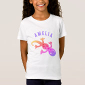 Niedlich Pink Lizard Gecko Girly Kids Name T-Shirt (Vorderseite)