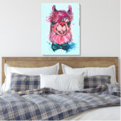 Niedlich Pink Llama Leinwanddruck (Insitu (Schlafzimmer))