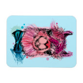 Niedlich Pink Llama Magnet (Horizontal)