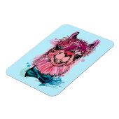 Niedlich Pink Llama Magnet (Linke Seite)