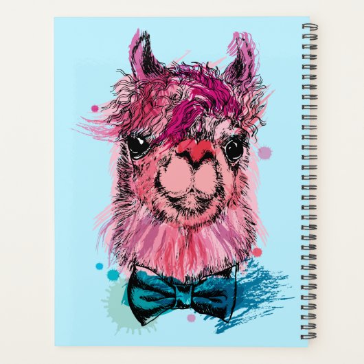 Niedlich Pink Llama Planer (Rückseite)