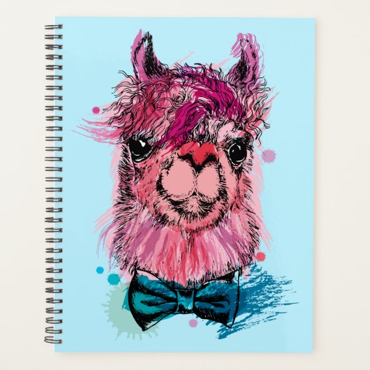 Niedlich Pink Llama Planer (Vorderseite)