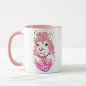 Niedlich Pink Llama Sketch Llama Liebe Tasse (Links)