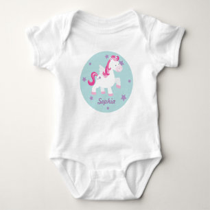 Niedlich Pink Magical Unicorn Baby Strampler