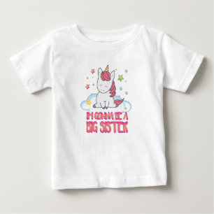 Niedlich Pink Magical Unicorn Ich werde eine große Baby T-shirt