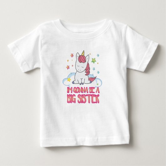 Niedlich Pink Magical Unicorn Ich werde eine große Baby T-shirt (Vorderseite)