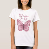 Niedlich Pink Mama wird Butterfly Baby Dusche T-Shirt (Vorderseite)