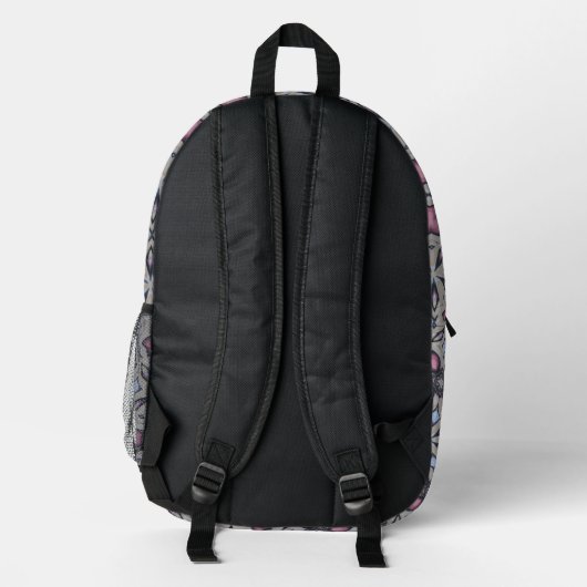 Niedlich-Pink-Mandala-Muster-Monogramm-Initialen Bedruckter Rucksack (Rückseite)