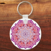 Niedlich Pink Mandala Schlüsselanhänger (Vorderseite)