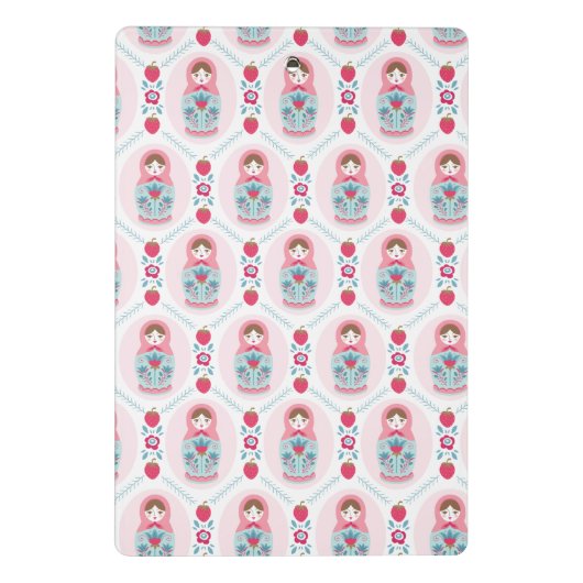 Niedlich Pink Matryoshka Nesting Doll Mini Klemmbrett (Rückseite)