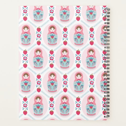 Niedlich Pink Matryoshka Nesting Doll Planer (Rückseite)