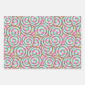 Niedlich Pink Minze Desserts Cupcakes Doughnut Geschenkpapier Set (Vorderseite 3)