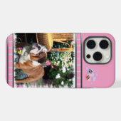 Niedlich Pink Moderne englische Bulldog Hunde Kuns iPhone Hülle (Rückseite (Horizontal))