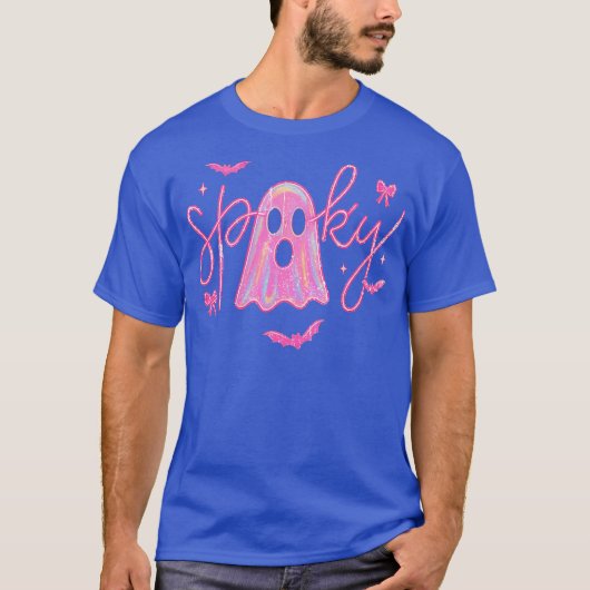 Niedlich Pink Neon Spooky Ghost T-Shirt (Vorderseite)
