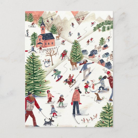 Niedlich Pink Nordic Winter Weihnachten (Vorderseite)