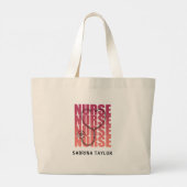 Niedlich Pink Nurse Stethoscope RN Jumbo Stoffbeutel (Rückseite)