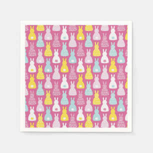 Niedlich Pink Oaster Kaninchenpapier Napkins Serviette