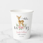 Niedlich Pink Oh Deer Baby Girl Duschpapier Tassen Pappbecher (Rückseite)