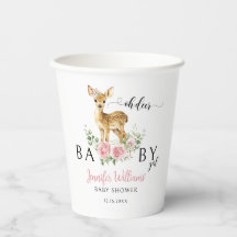 Niedlich Pink Oh Deer Baby Girl Duschpapier Tassen